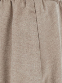 Herno Women Beige Skirt With Elasticated Waistband And Drawstring In Flannel For Women