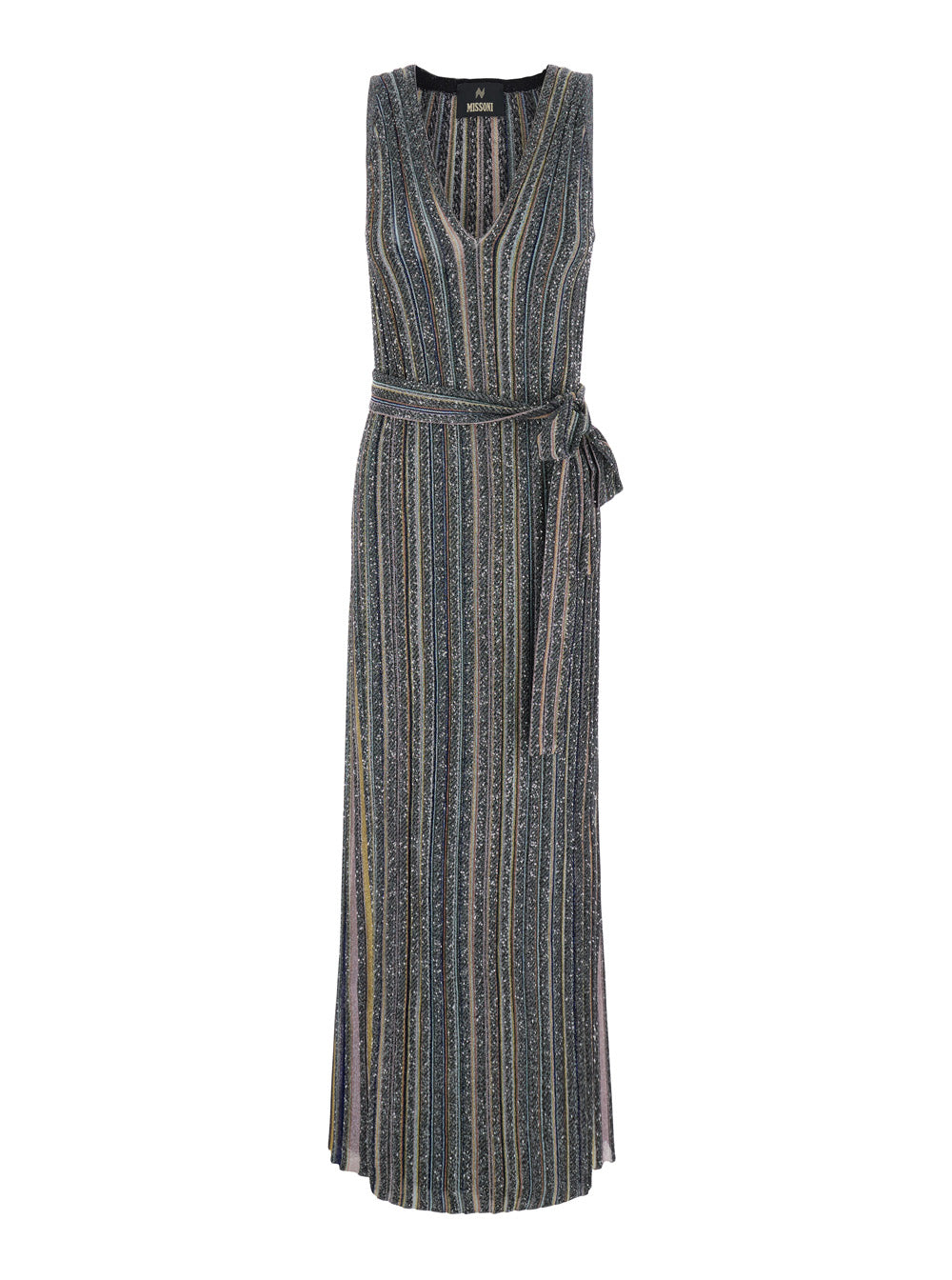 Missoni Women Multicolor Long Dress With V-Neck And All-Over Applied Sequins In Viscose For Women
