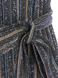 Missoni Women Multicolor Long Dress With V-Neck And All-Over Applied Sequins In Viscose For Women