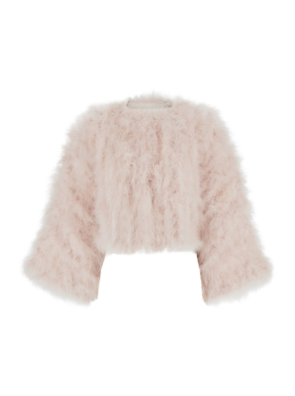 Yves Salomon Women White Short Shearling Jacket With Round Collar And Three-Quarter Sleeves In Fur For Women