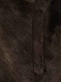 Yves Salomon Women Brown Shearling Jacket With Fixed Hood In Fur For Women