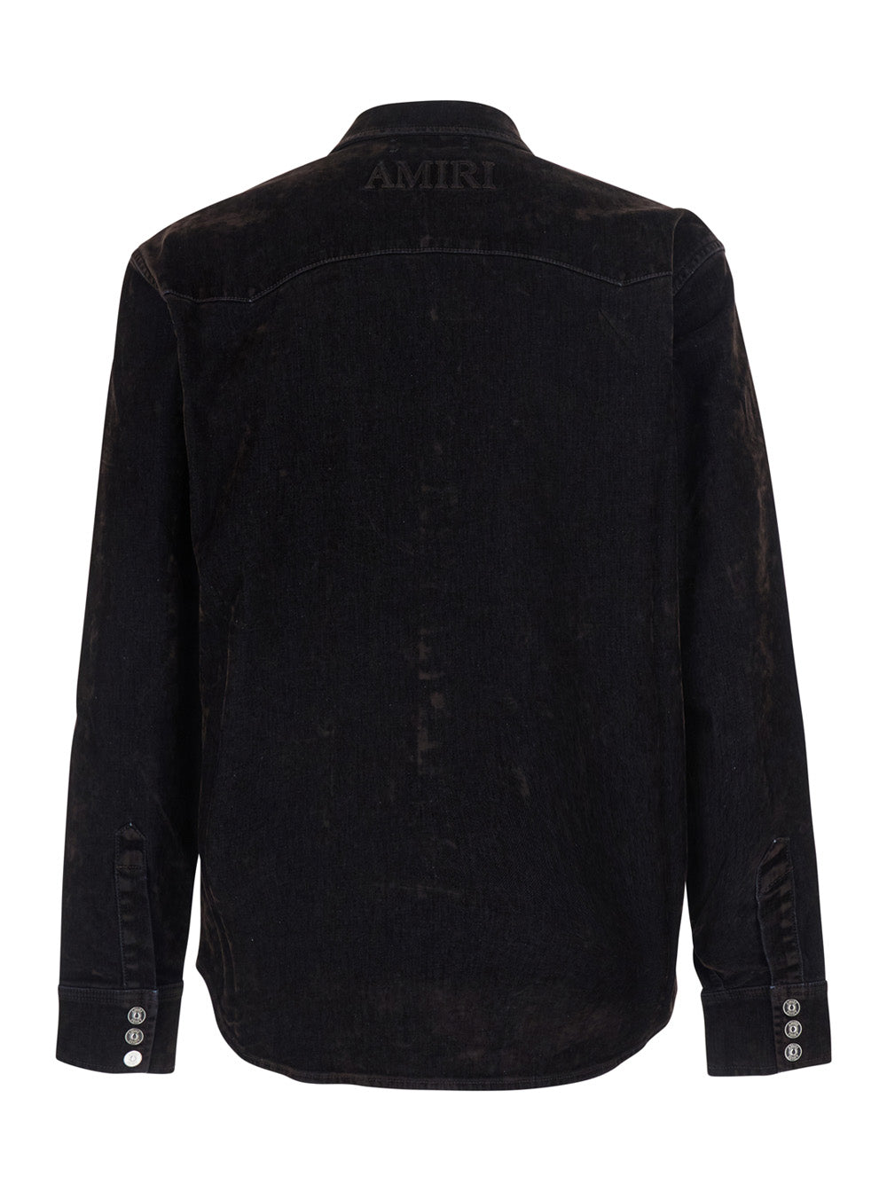 Amiri Men Brown Shirt With Classic Collar And Two Patch Pockets On The Front In Denim For Men
