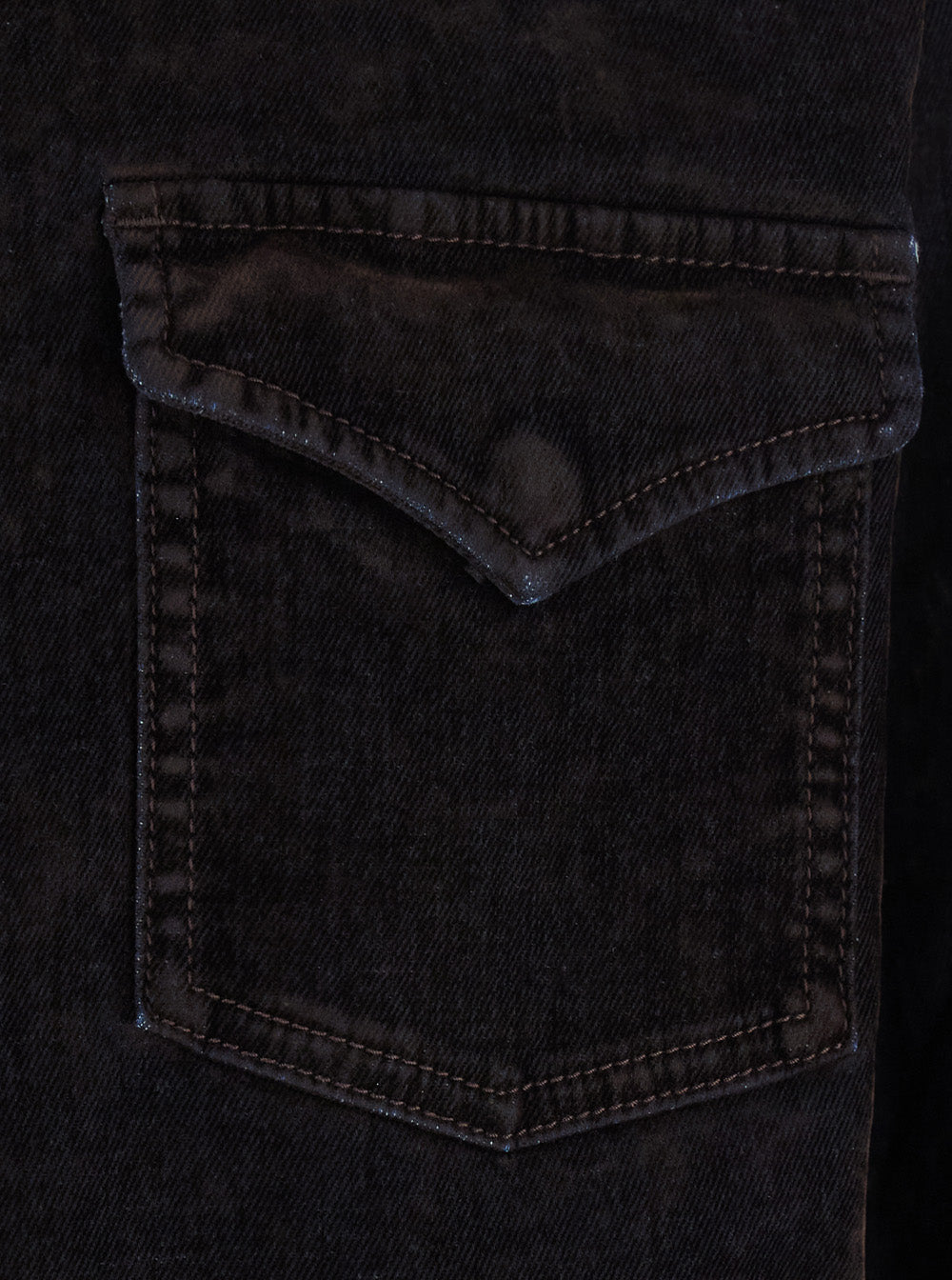 Amiri Men Brown Shirt With Classic Collar And Two Patch Pockets On The Front In Denim For Men