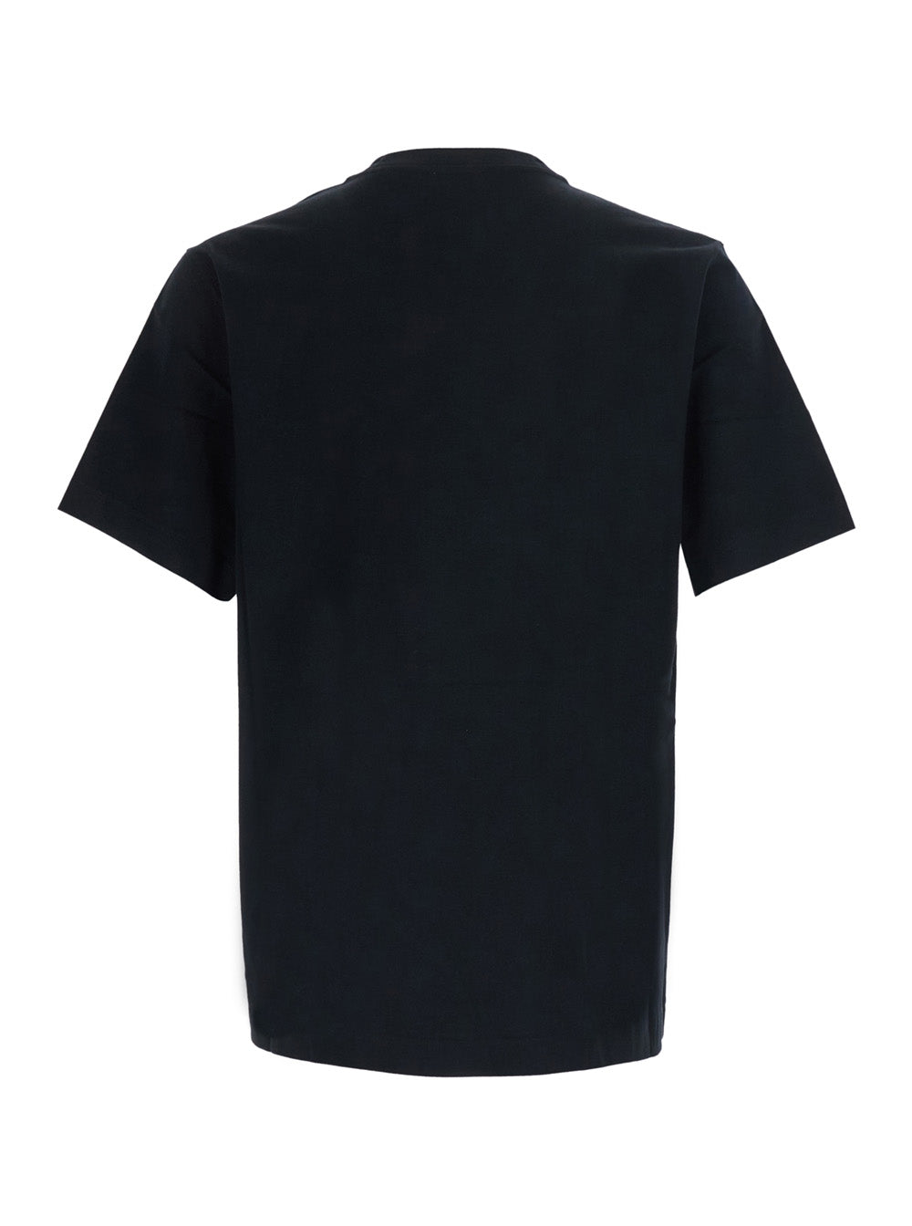 Burberry Men Black Crew Neck T-Shirt With Ekd Embroidery On The Front In Cotton For Men