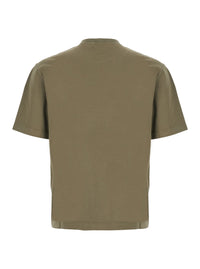 Stone Island Men Green Crew Neck T-Shirt With Logo Patch On The Front In Cotton For Men