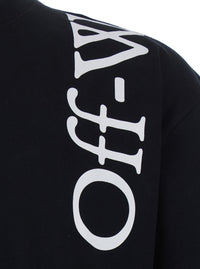Off-White Men Black Crew Neck T-Shirt With Logo Lettering In Cotton For Men