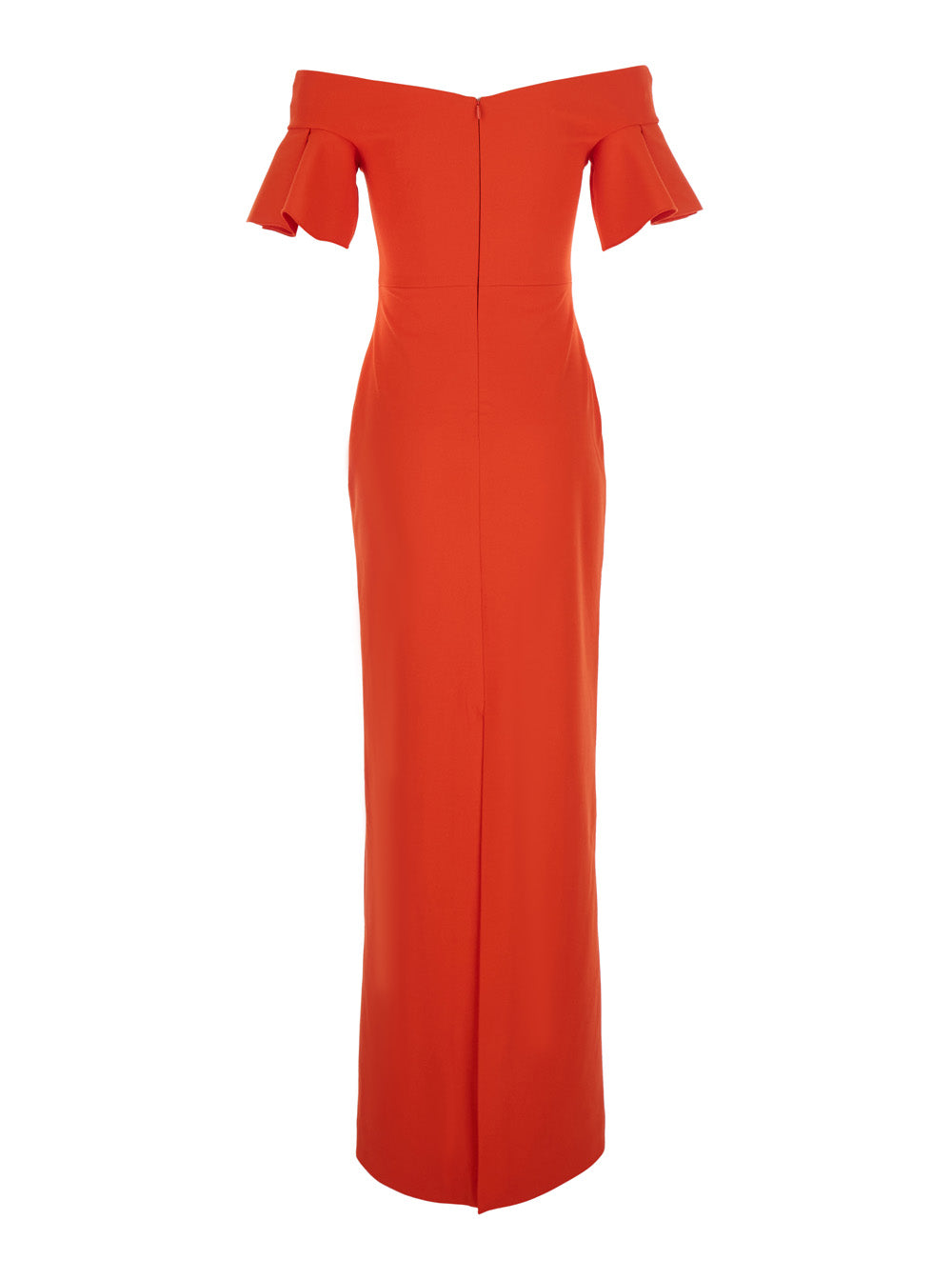 SOLACE LONDON Solace London Women 'Cielo' Red Long Dress With Off-Shoulder And Hidden Zip Closure At The Back In Tech Fabric Women