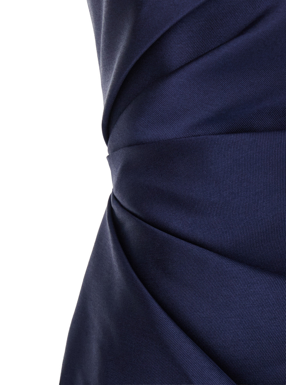 Solace London Women 'Veya' Blue Long Dress With Asymmetric Neckline And Draping In Tech Fabric Women