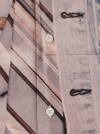 Acne Studios Men Pink Shirt With Classic Collar And Trompe L'oeil Print In Cotton For Men