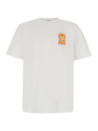 Casablanca Men Hermons Mirage Arch Printed Classic T-Shirt With Short Sleeves And Round Neckline In White Cotton Men