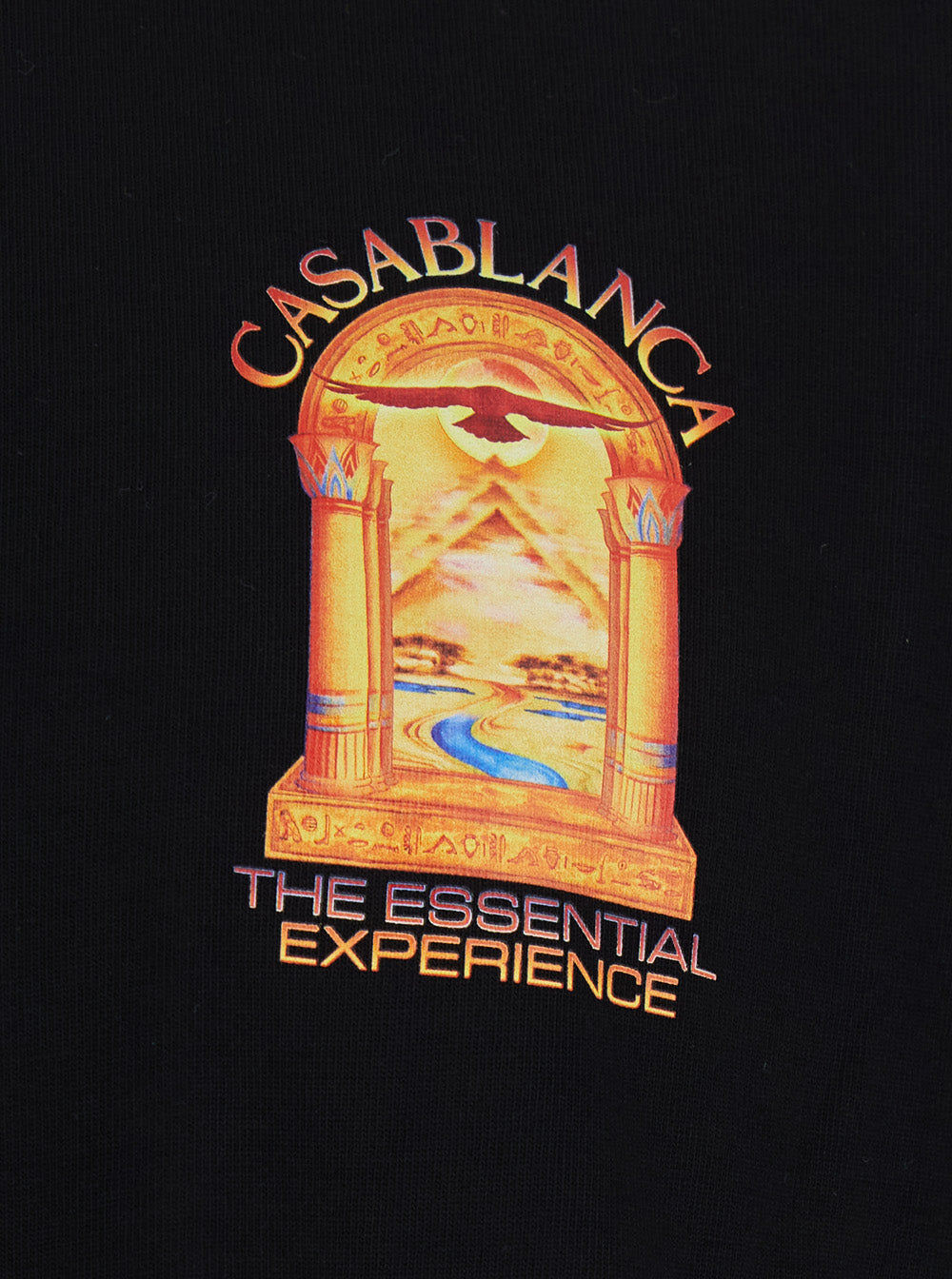 Casablanca Men Black Crew Neck T-Shirt With Logo Detail On The Front And Maxi Logo On The Back In Cotton For Men