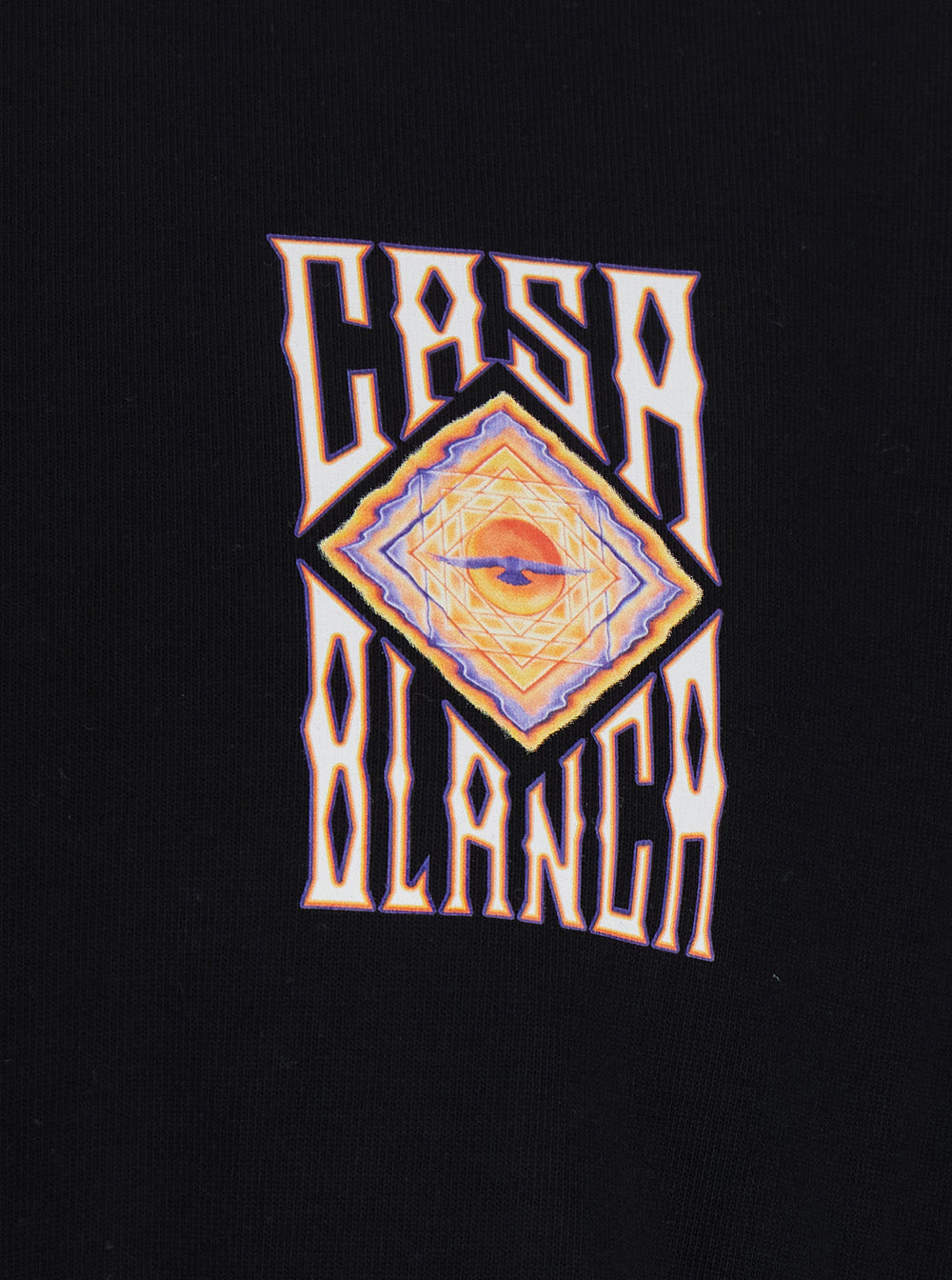 Casablanca Men Black Crew Neck T-Shirt With Logo Detail On The Front And Maxi Logo On The Back In Cotton For Men