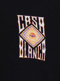 Casablanca Men Black Crew Neck T-Shirt With Logo Detail On The Front And Maxi Logo On The Back In Cotton For Men