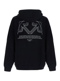 Off-White Men Hoodie Off-White With Logo And Long Sleeves In Black Cotton Unisex