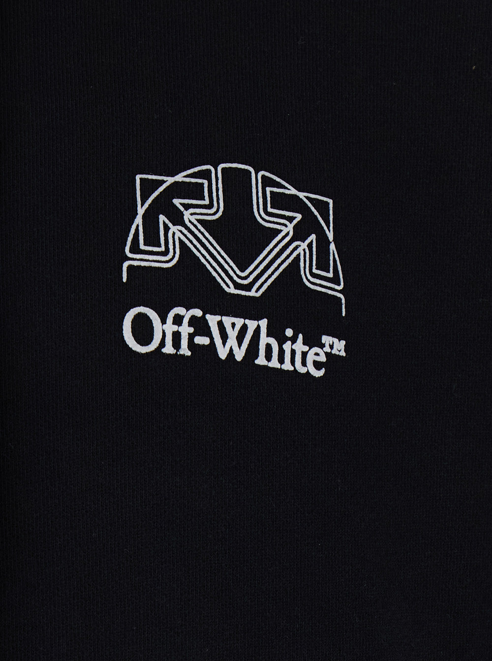 Off-White Men Hoodie Off-White With Logo And Long Sleeves In Black Cotton Unisex