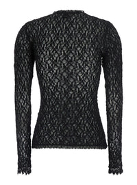 Isabel Marant Women 'Brany' Black Top With All-Over Lace Trim In Cotton Blend For Women