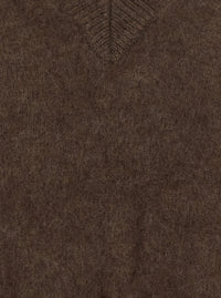 P.A.R.O.S.H. Women Brown V-Neck Sweater With Long Sleeves In Wool For Women