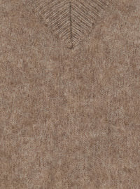 P.A.R.O.S.H. Women Beige V-Neck Sweater With Long Sleeves In Wool For Women