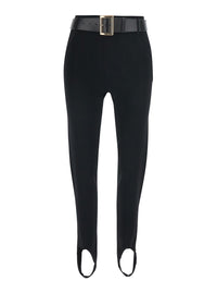 SELF-PORTRAIT Self-Portrait Women Black Leggings With High Waist Belt In Viscose Blend For Women