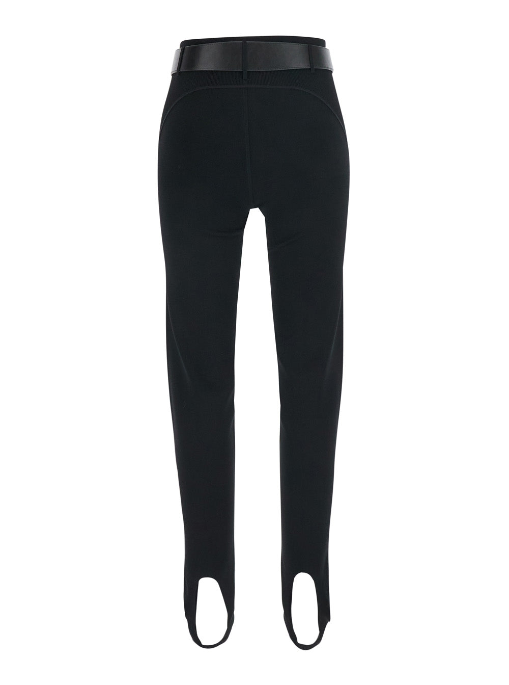 SELF-PORTRAIT Self-Portrait Women Black Leggings With High Waist Belt In Viscose Blend For Women