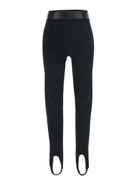SELF-PORTRAIT Self-Portrait Women Black Leggings With High Waist Belt In Viscose Blend For Women