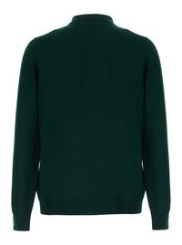 Tagliatore Men Green Polo Shirt Sweater In Wool Blend Men