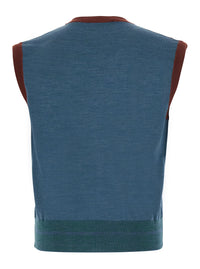Vivienne Westwood Men Multicolor Crew Neck Vest With Argyle Motif Logo On The Front In Wool For Men