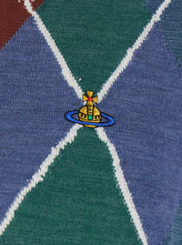 Vivienne Westwood Men Multicolor Crew Neck Vest With Argyle Motif Logo On The Front In Wool For Men