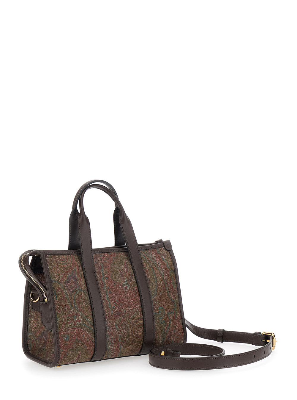 ETRO Etro Women Handbag 'Arnica' Small With Adjustable And Removable Shoulder Strap And Paisley Motif All-Over In Brown Canvas For Women