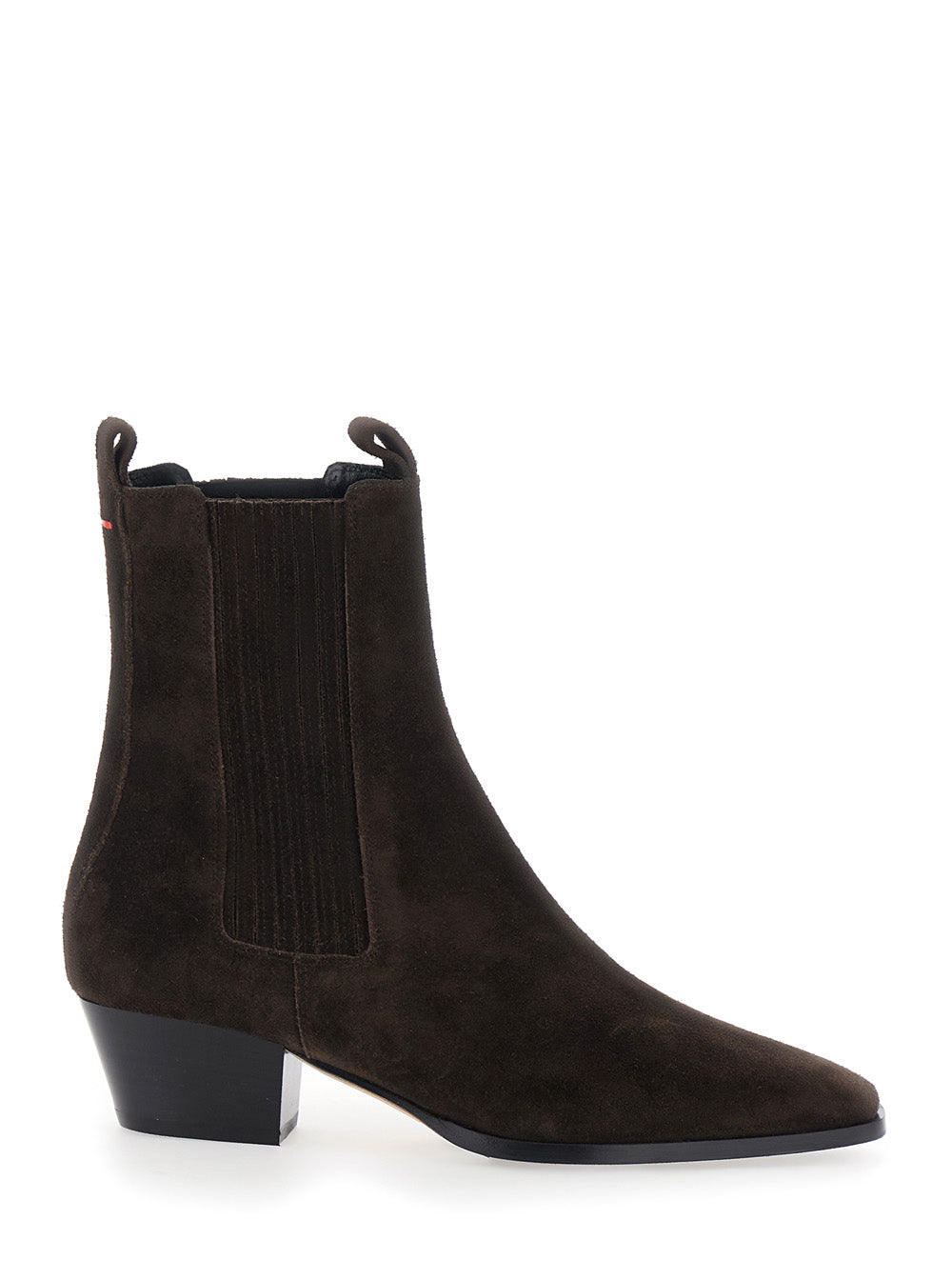 Aeyde Women 'Agata'brown Ankle Boots With Elasticized Details On The Side In Suede For Women