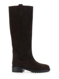 Aeyde Women 'Henry' Brown Boots With Low Heel In Suede For Women