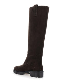 Aeyde Women 'Henry' Brown Boots With Low Heel In Suede For Women