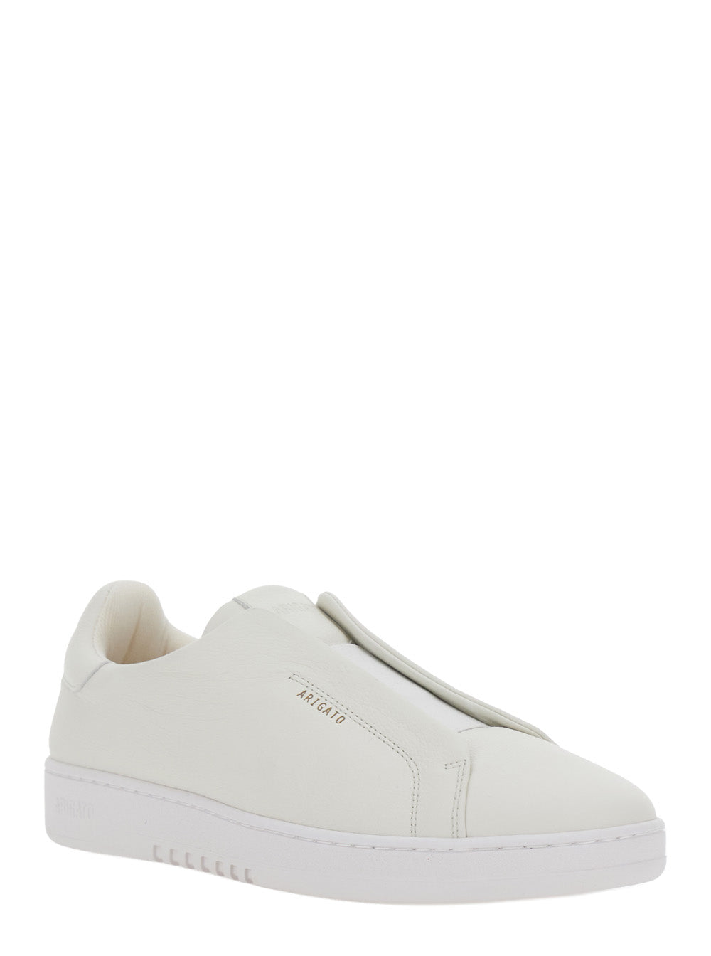 Axel Arigato Men 'Dice' White Low Top Laceless Sneakers With Logo Lettering On The Back In Leather For Men