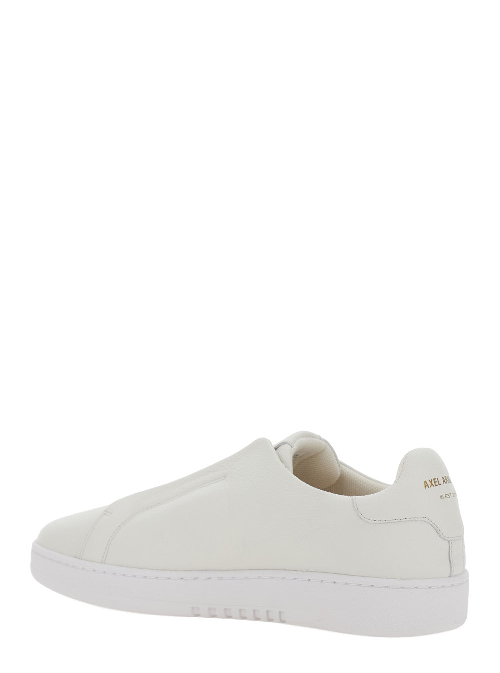Axel Arigato Men 'Dice' White Low Top Laceless Sneakers With Logo Lettering On The Back In Leather For Men