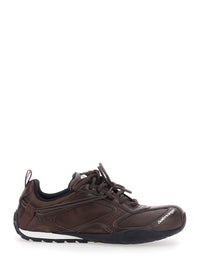 Balenciaga Women 'Radar' Brown Low Top Sneakers With Logo Patch On The Tongue In Leather For Women