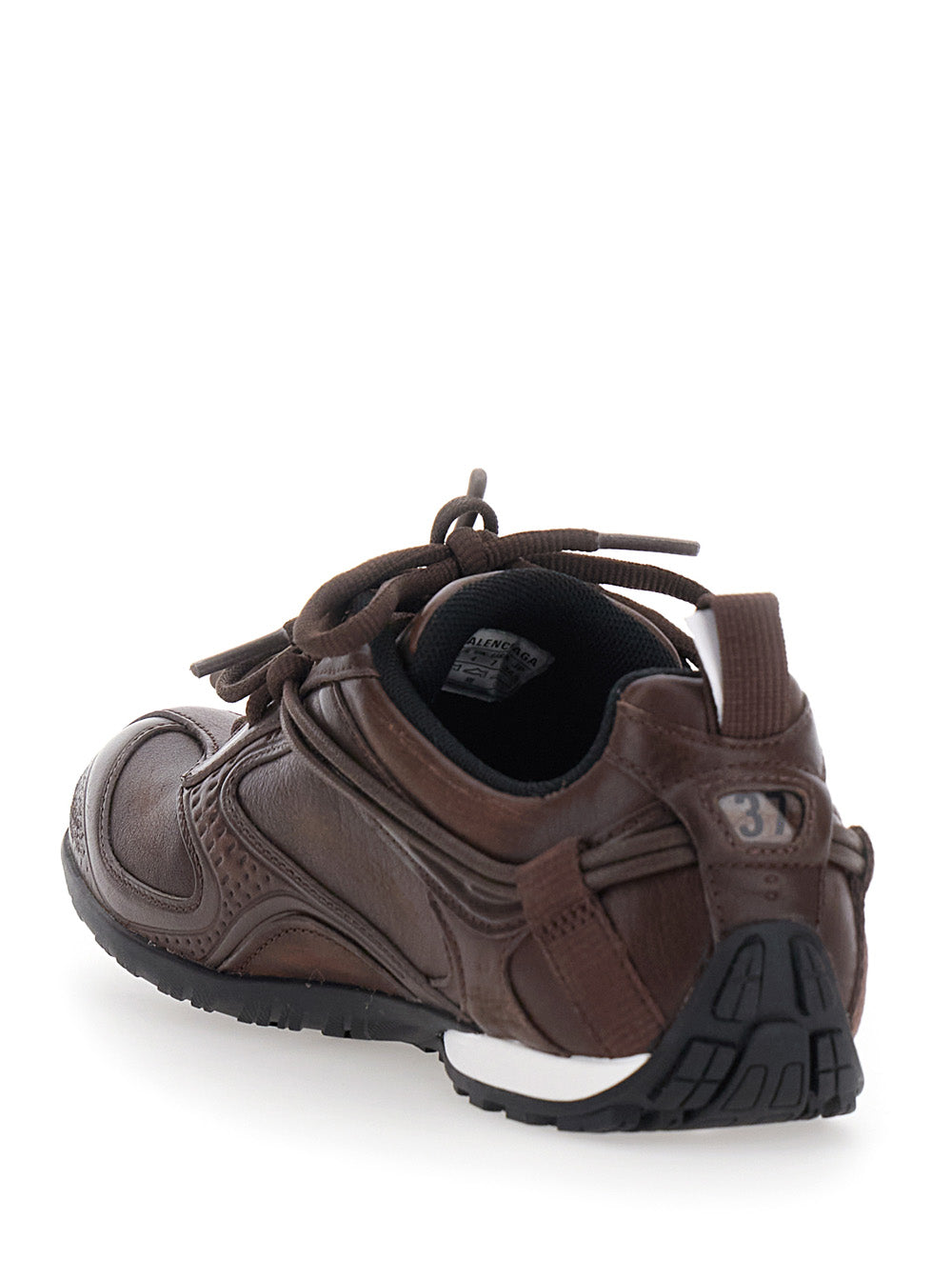 Balenciaga Women 'Radar' Brown Low Top Sneakers With Logo Patch On The Tongue In Leather For Women