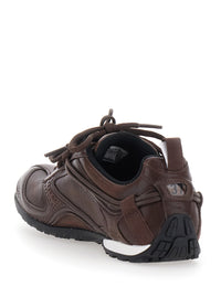 Balenciaga Women 'Radar' Brown Low Top Sneakers With Logo Patch On The Tongue In Leather For Women