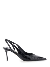 FERRAGAMO Ferragamo Women 'Dafne' Black Pumps With High Heel And Crocodile Effect In Leather For Women