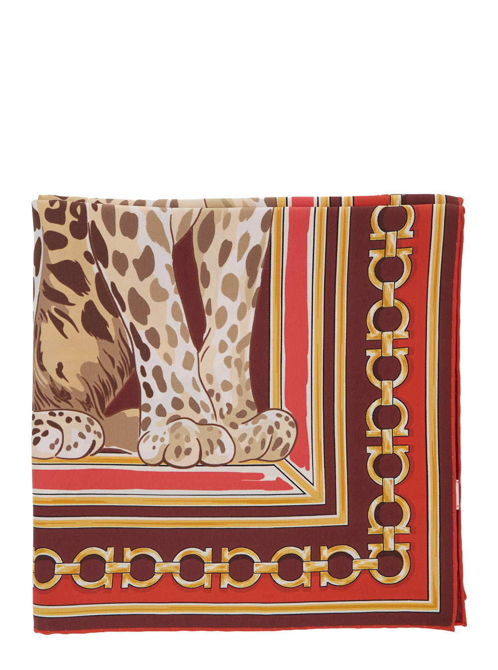 Ferragamo Women Multicolor Scarf With All-Over Print In Silk For Women