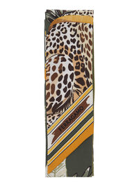 Ferragamo Women Green Scarf With All-Over Print And Embossed Logo Lettering In Silk Women