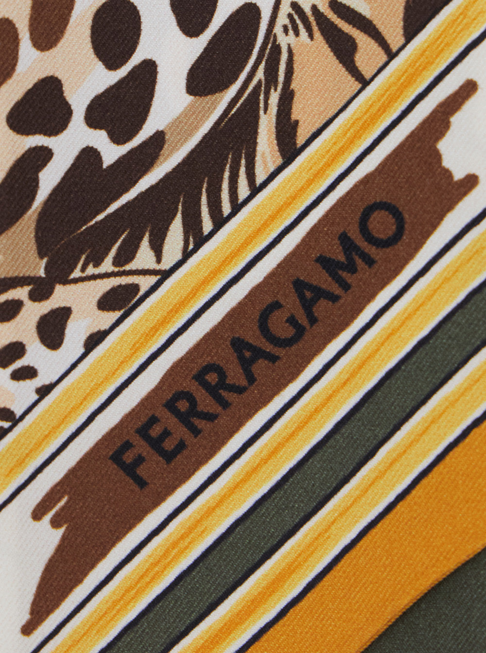 Ferragamo Women Green Scarf With All-Over Print And Embossed Logo Lettering In Silk Women