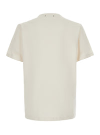 Golden Goose Men White Crew Neck T-Shirt With Lettering Print On The Front In Cotton For Men