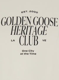 Golden Goose Men White Crew Neck T-Shirt With Lettering Print On The Front In Cotton For Men
