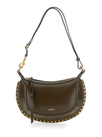 Isabel Marant Women Crossbody Bag Oskan Moon-Gz With Leather Details And Zip Closure, Green, Woman