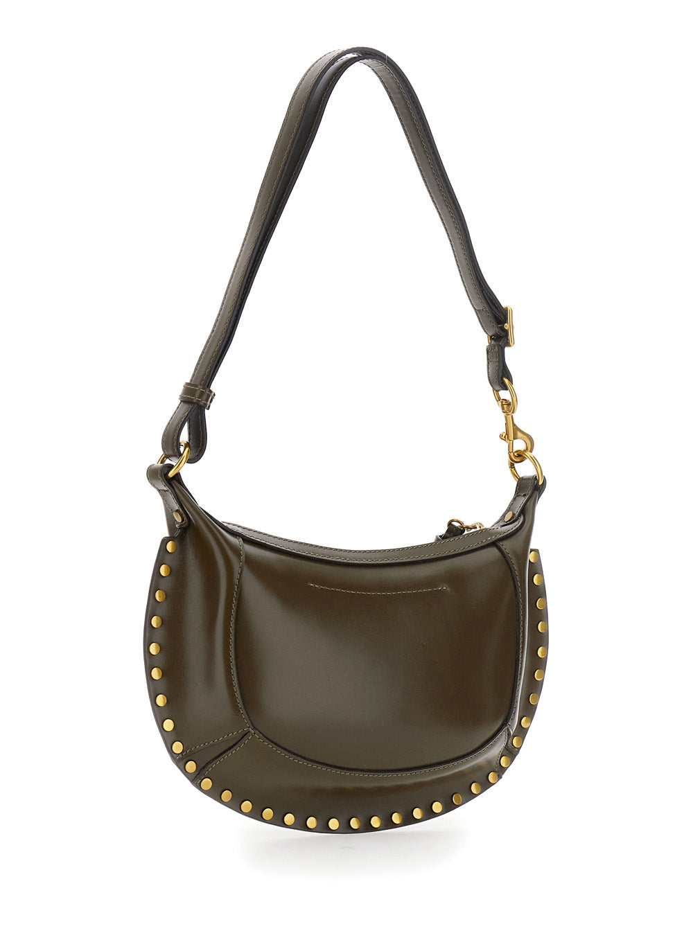 Isabel Marant Women Crossbody Bag Oskan Moon-Gz With Leather Details And Zip Closure, Green, Woman