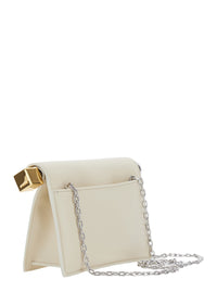 JACQUEMUS Jacquemus Women The Little Round Square Pouch With White Lamb Leather Unisex