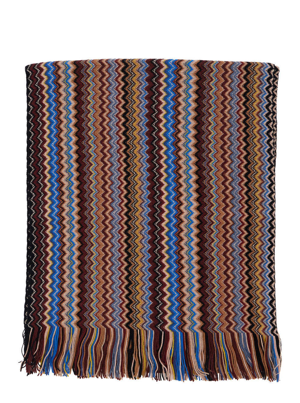 MISSONI Missoni Men Multicolor Scarf With Zig Zag Motif All-Over And Fringed Edge In Blend Wool And Fabric For Men
