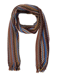 MISSONI Missoni Men Multicolor Scarf With Zig Zag Motif All-Over And Fringed Edge In Blend Wool And Fabric For Men