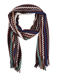MISSONI Missoni Men Multicolor Scarf With Zig Zag Motif All-Over And Fringed Edge In Wool And Fabric Blend For Men