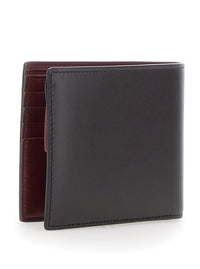 Saint Laurent Men Brown Bi-Fold Wallet With Logo Lettering On The Front And Bicolor Design In Leather For Men
